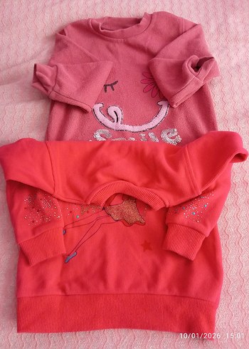 Nakışlı ve Triko Detaylı Kız Sweatshirt - Görsel 3