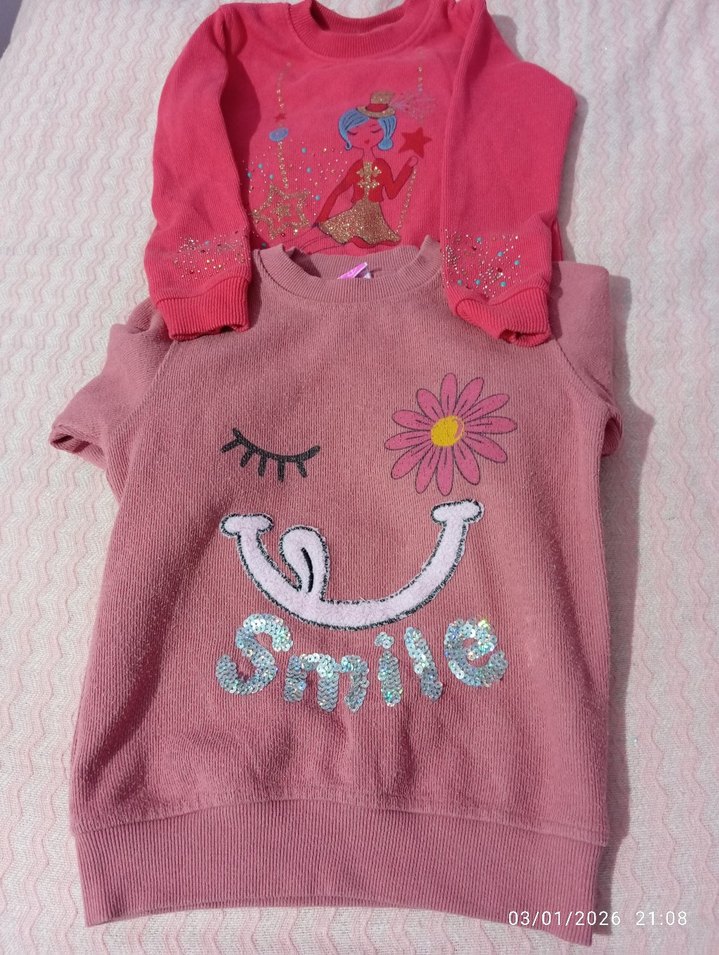 Nakışlı ve Triko Detaylı Kız Sweatshirt - Görsel 2