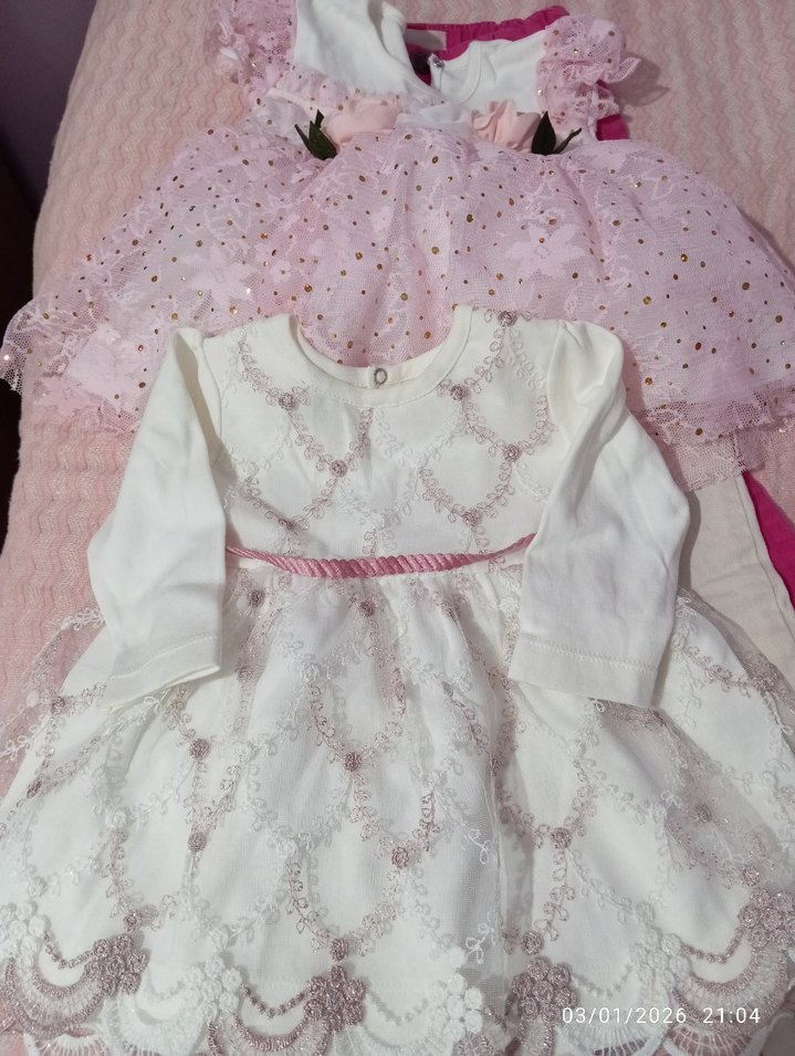 Pembe Dantel Detaylı Kız Çocuk Elbisesi - Görsel 3