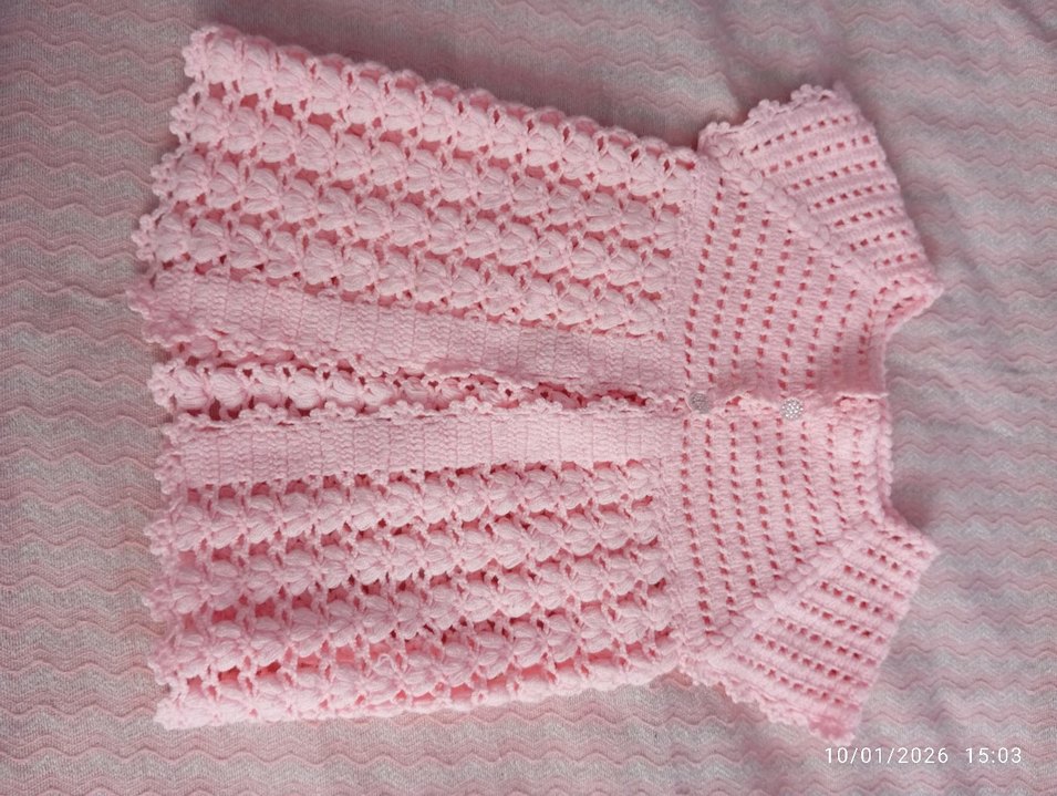 el örgüsü kız bebek yeleği - Görsel 2