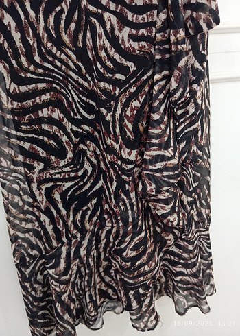 38 Beden Leopar desenli etiketli elbise