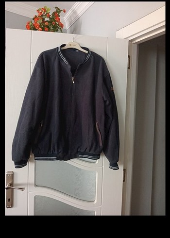Gri Fermuarlı Erkek Casual Mont