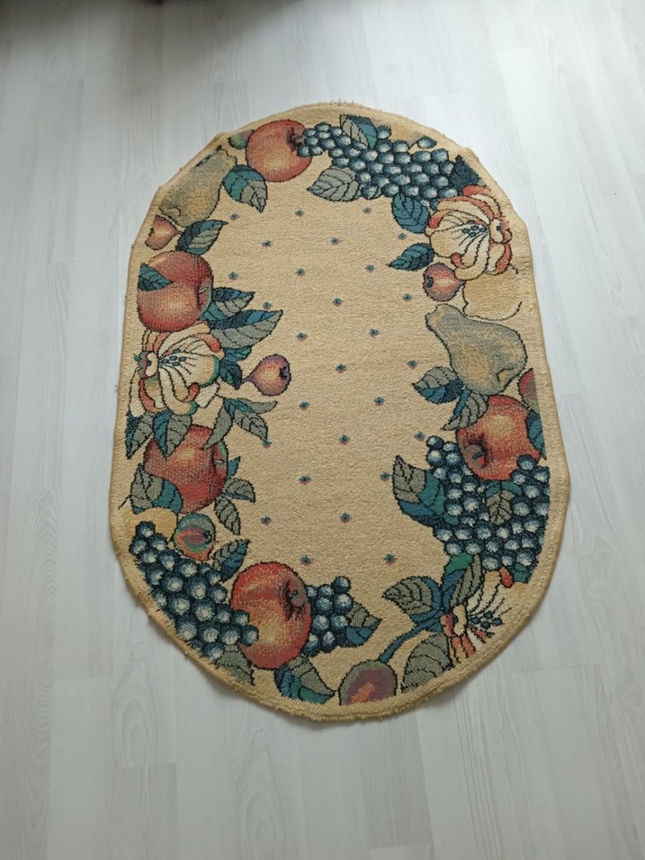 Çok Renkli Baskılı Oval Halı - Görsel 2