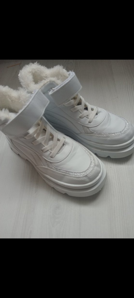 Beyaz Kürklü Platform Kız Spor Ayakkabı - Görsel 3