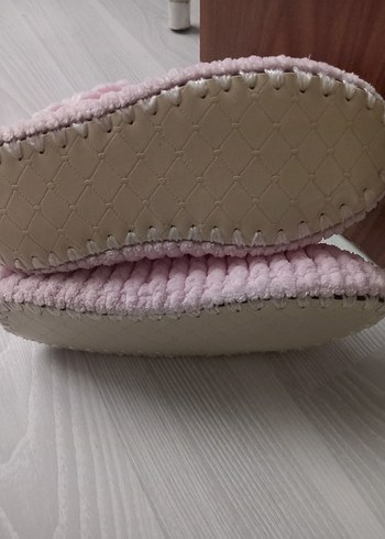 Kız Çocukları için Pembe Peluş Ev Terliklerı - Görsel 9