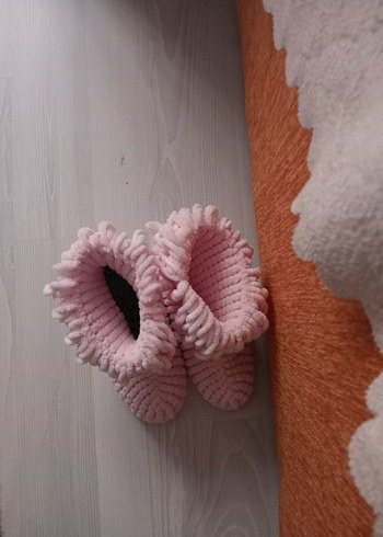 Kız Çocukları için Pembe Peluş Ev Terliklerı - Görsel 8