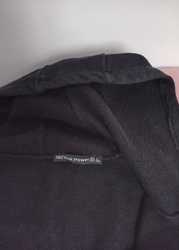 Siyah Kapüşonlu Fermuarlı Sweatshirt - Görsel 3