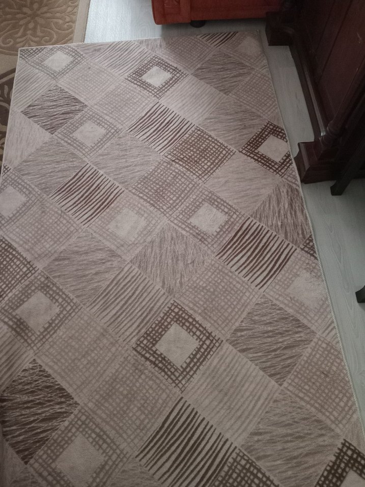 Pastel Çok Renkli Kareli Halı - Görsel 2