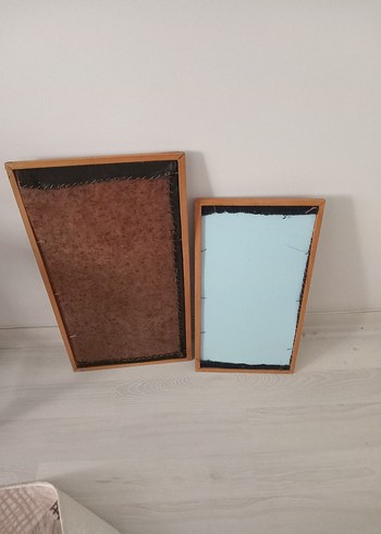 Bordo Çiçek Desenli İki Ahşap antıka Çerçeveli Tablo - Görsel 3