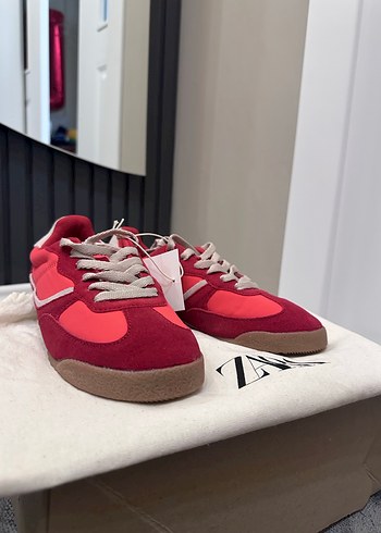 Kırmızı  Kadın Spor Ayakkabı DERİ - Görsel 3