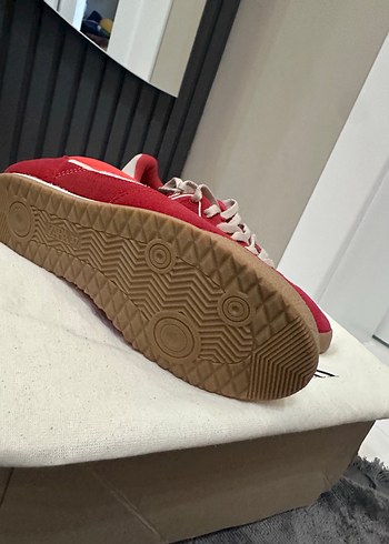 Kırmızı  Kadın Spor Ayakkabı DERİ - Görsel 4