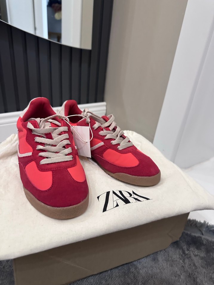 Kırmızı  Kadın Spor Ayakkabı DERİ - Görsel 2