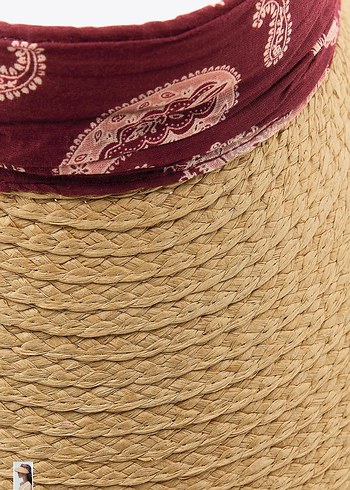 Bej Keten Bohem Şapka - Görsel 4