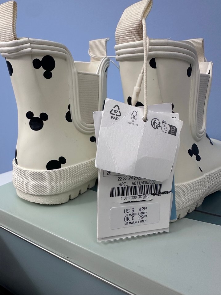 Mickey Mouse Desenli Beyaz Kız Yağmur Botu - Görsel 4