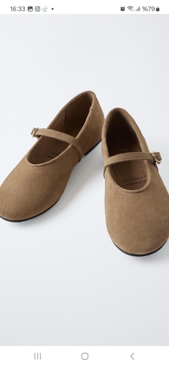 Bej Süet Tokalı  Kadın Babet - Görsel 2