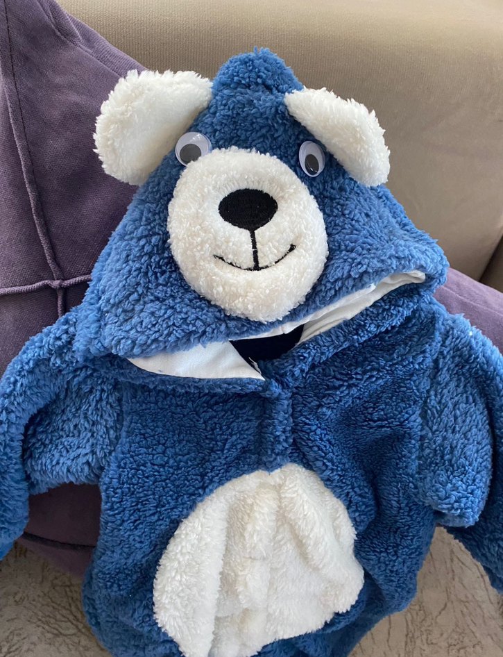 Mavi Peluş Bebek Tulumu Ayıcıklı - Görsel 2