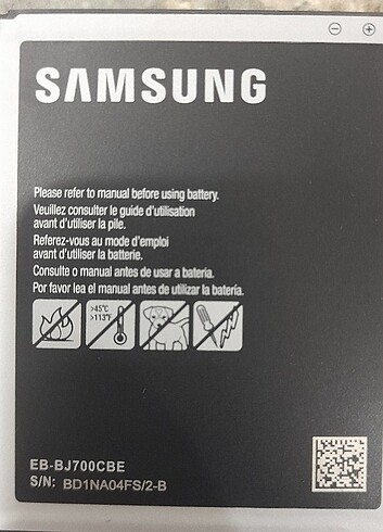 Samsung j7 ve j4 batarya 
