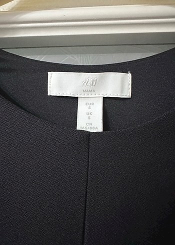 H&M marka Drapeli Siyah Midi Ofis Elbisesi - Görsel 2