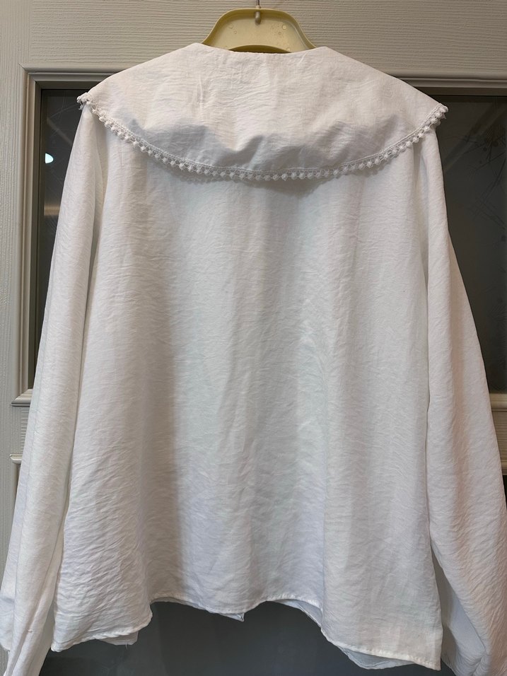 Düğmeli Beyaz  Bohem Kadın Gömlek - Görsel 4