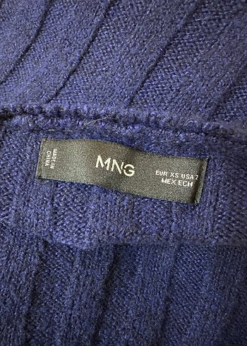 Mango Lacivert Fitilli Uzun Triko Elbise - Görsel 5