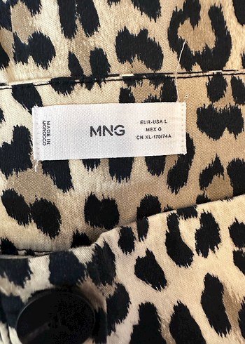 Mango Düğmeli Leopar Desenli Mini Etek - Görsel 6
