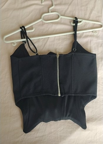 Bershka Kadın Siyah Askılı Fitted Bustiyer
