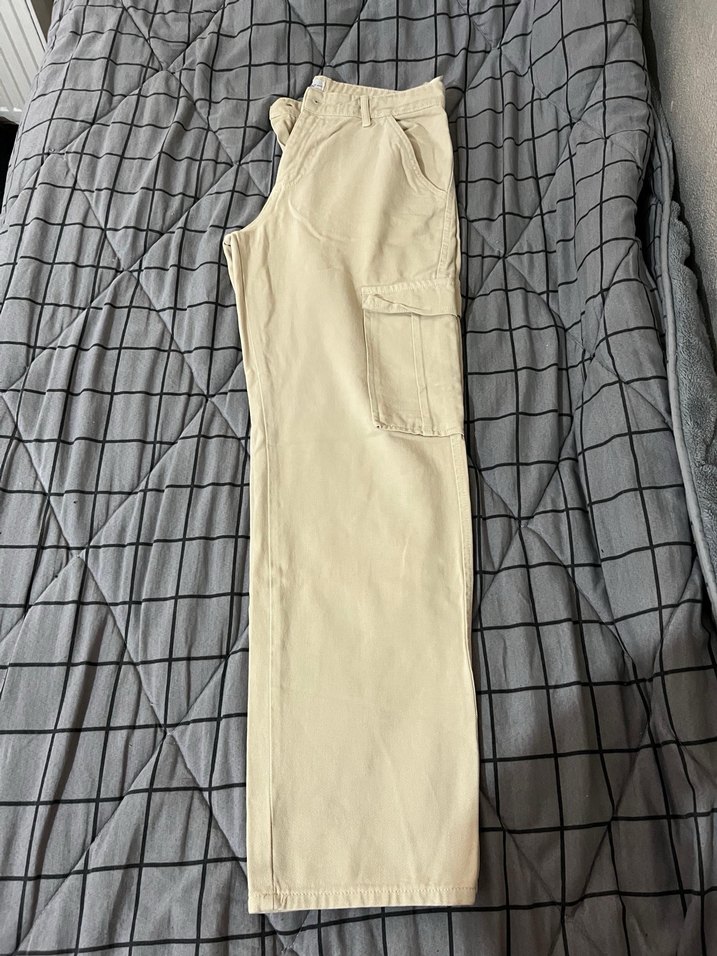 Baggy bej rengi pantolon - Görsel 2