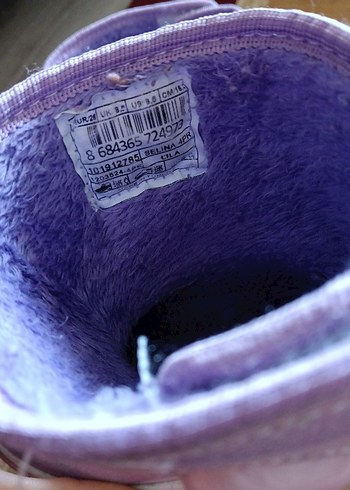 26 Beden Mor Unicorn Desenli Kız Çocuk Botu Velcro