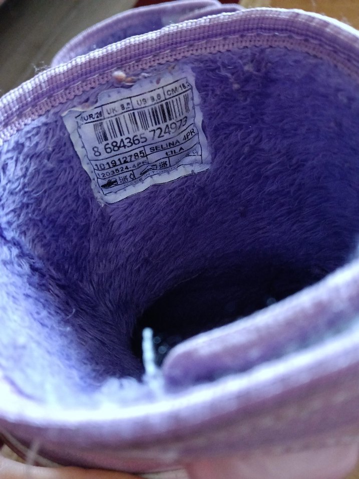 Mor Unicorn Desenli Kız Çocuk Botu Velcro - Görsel 3