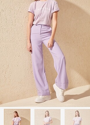 Trendyolmilla lila bol paça pantolon
