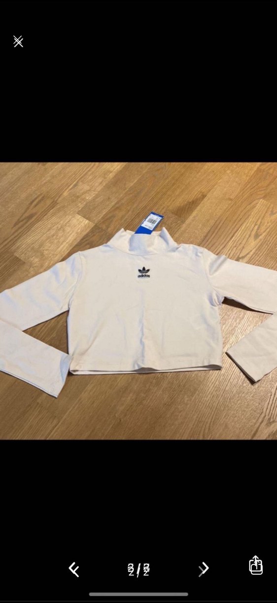 Bej Yüksek Yakalı Uzun Kollu Crop Top - Görsel 2