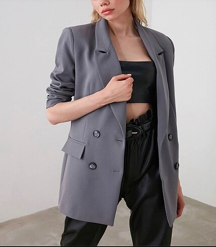 Trendyolmilla gri blazer ceket