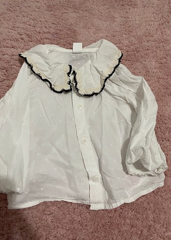 Kız Çocuk Bej Keten Gömlek - Görsel 2