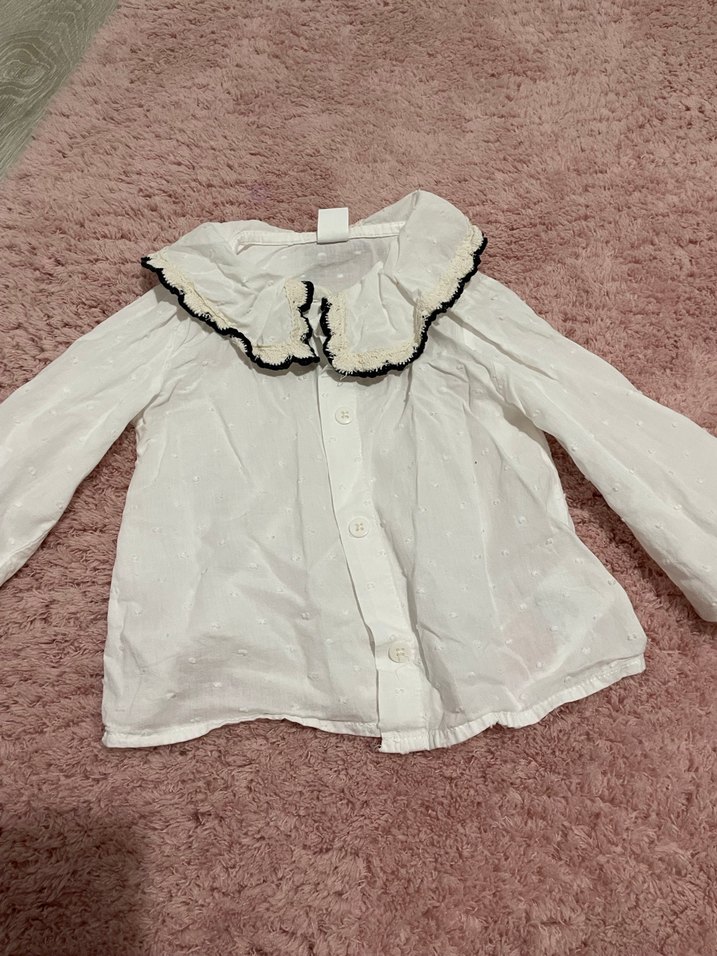 Kız Çocuk Bej Keten Gömlek - Görsel 3