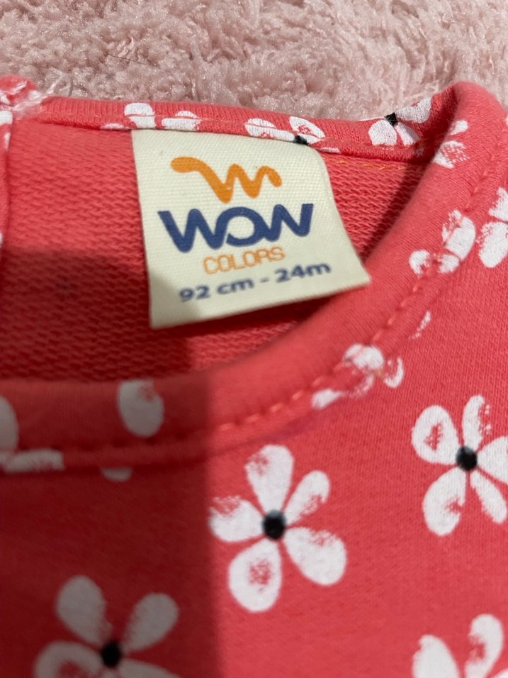Kırmızı Çiçek Desenli Uzun Kollu Bebek Takımı - Görsel 3