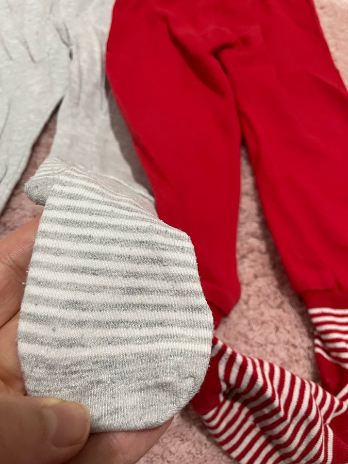 Kız Çocuk Kırmızı ve Gri Dar Kesim Pantolon - Görsel 3