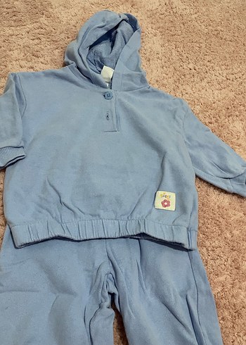 Mavi Kapüşonlu Bebek Takım - Görsel 2