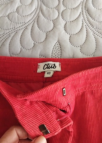 Kırmızı Midi Hamile Piliseli Etek - Görsel 3