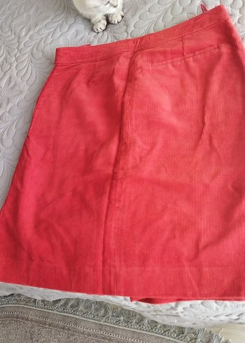 Kırmızı Midi Hamile Piliseli Etek - Görsel 2