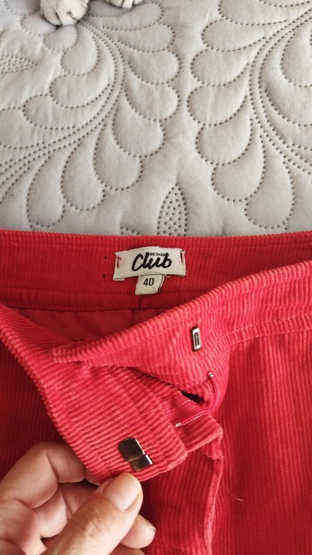 Kırmızı Midi Hamile Piliseli Etek - Görsel 3