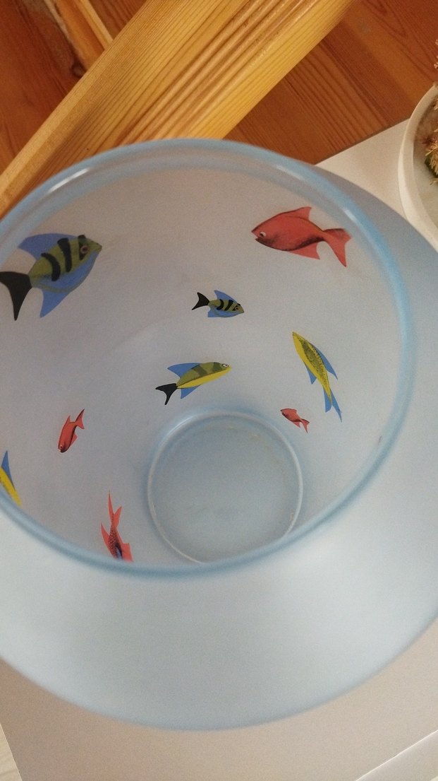 Renkli Balık Desenli Mavi Vazo - Görsel 2