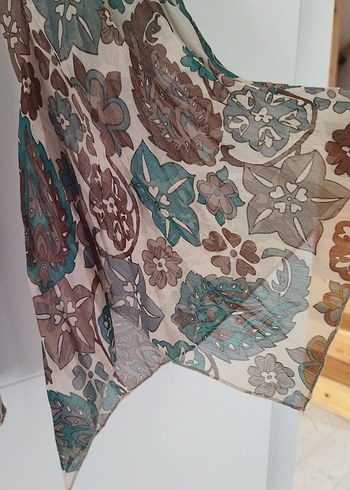 Bohem V Yaka Uzun Kollu Desenli Bluz - Görsel 3