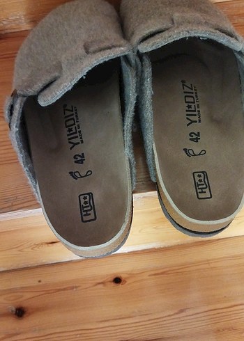 sütlü kahveYünlü erkek Terlik Tokalı - Görsel 2