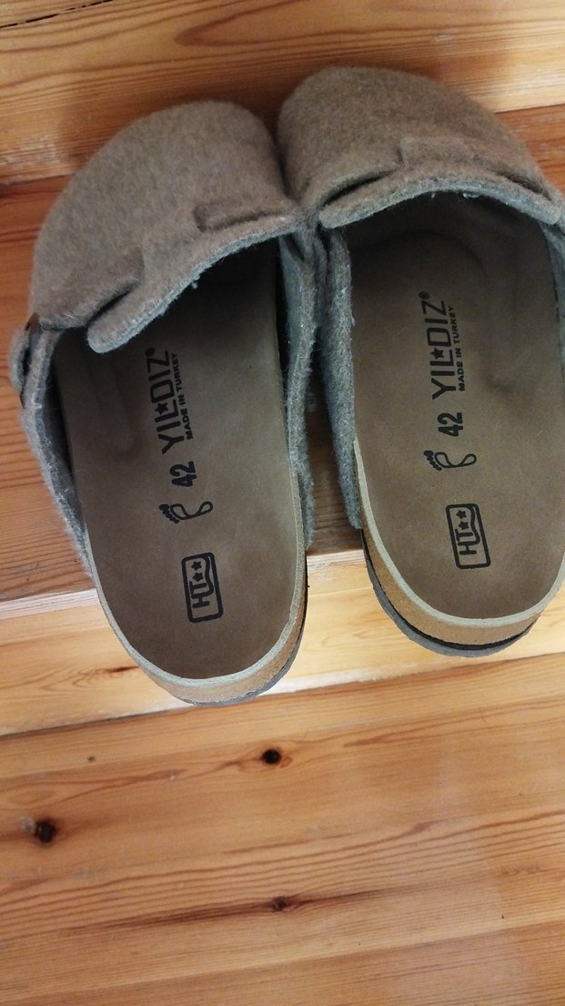 sütlü kahveYünlü erkek Terlik Tokalı - Görsel 2