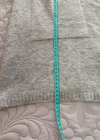 Gri Uzun Kollu Örgü Yelek - Görsel 5