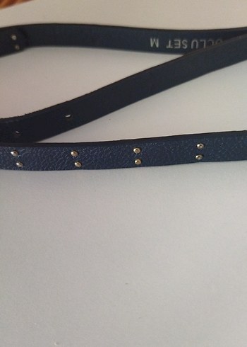 Koyu Mavi Deri Kadın Kemer - Görsel 3