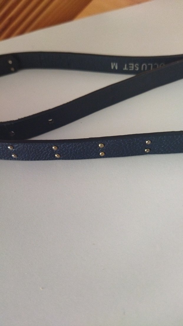 Koyu Mavi Deri Kadın Kemer - Görsel 3