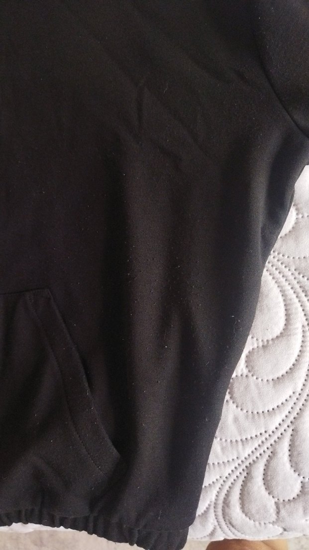 Siyah Fermuarlı Kapüşonlu Kadın Sweatshirt - Görsel 3