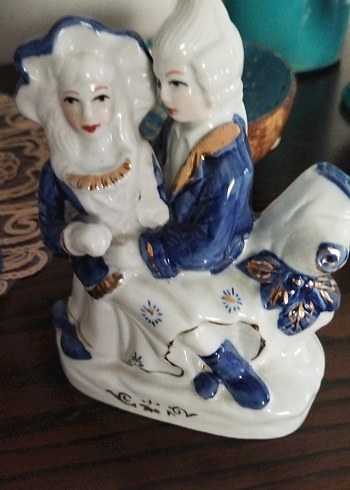 Mavi Temalı Seramik Figürinler Seti - Görsel 3