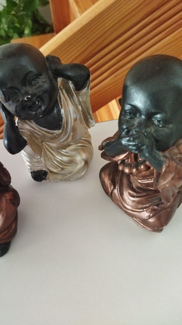 Kahverengi ve Koyu Renkli Üçlü Biblo Seti - Görsel 3